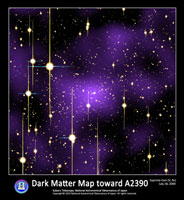 銀河団 A2390 方向の暗黒物質マップ